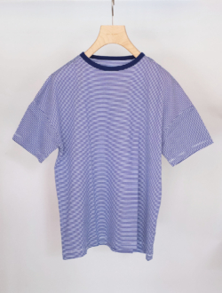 カットソー “drop shoulder tee” white×navy　のサムネイル