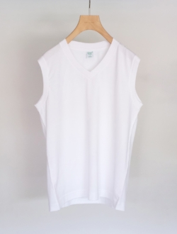 Vネック ノースリーブTシャツ “ACCIAIO” whiteのサムネイル