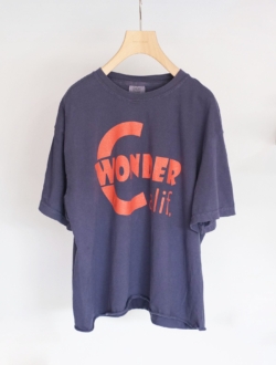 Garment Dyed Comfort Cutoff-T “WONDER Calif.”  Navy x Vivid Orange　　 　