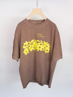 Garment Dyed Comfort Cutoff-T “Cal Flower”  Espresso x Yellow　　　　 　