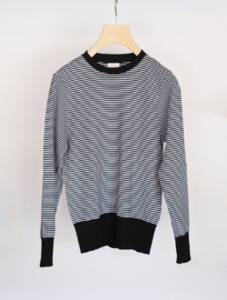 cotton knit "FRAGORA" black×white　