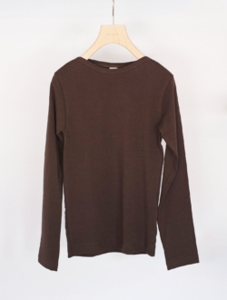 ボートネック ロングスリーブTシャツ "CAVOLFIORE" brown　