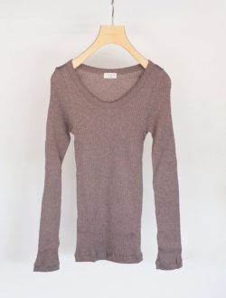 rib long sleeve  ash-brownのサムネイル