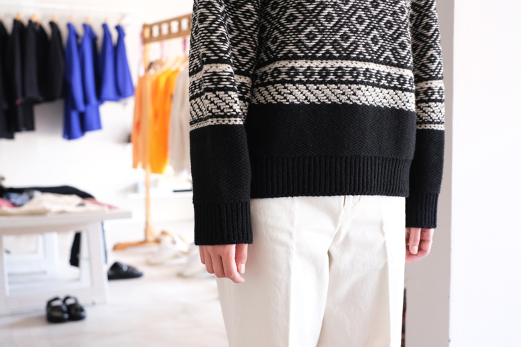 ambienteWool Cashmere Jacquard Knit Black x Ivory 